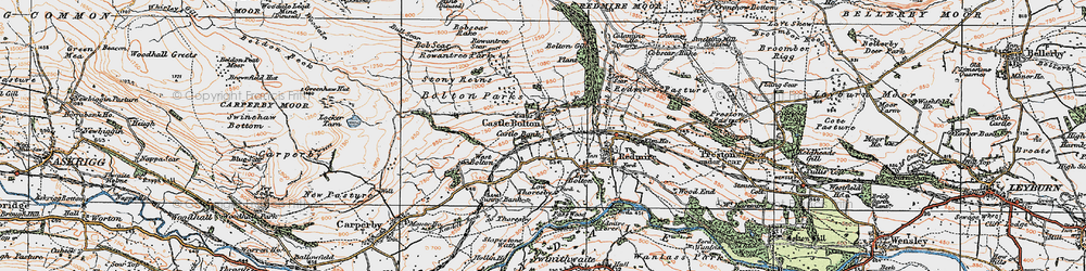 Old map of Castle Bolton in 1925