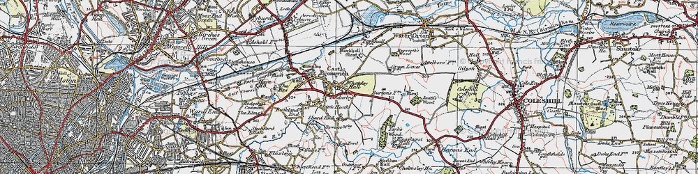 Old map of Castle Bromwich in 1921