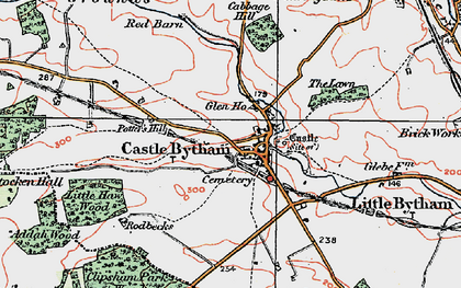 Old map of Castle Bytham in 1922