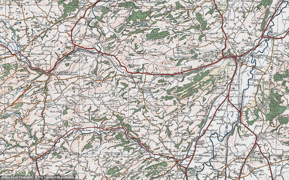 Old Map of Historic Map covering Y Figyn in 1921