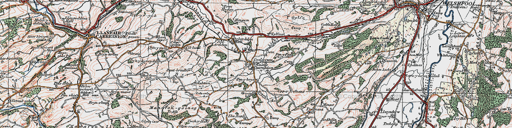 Old map of Y Byrwydd in 1921