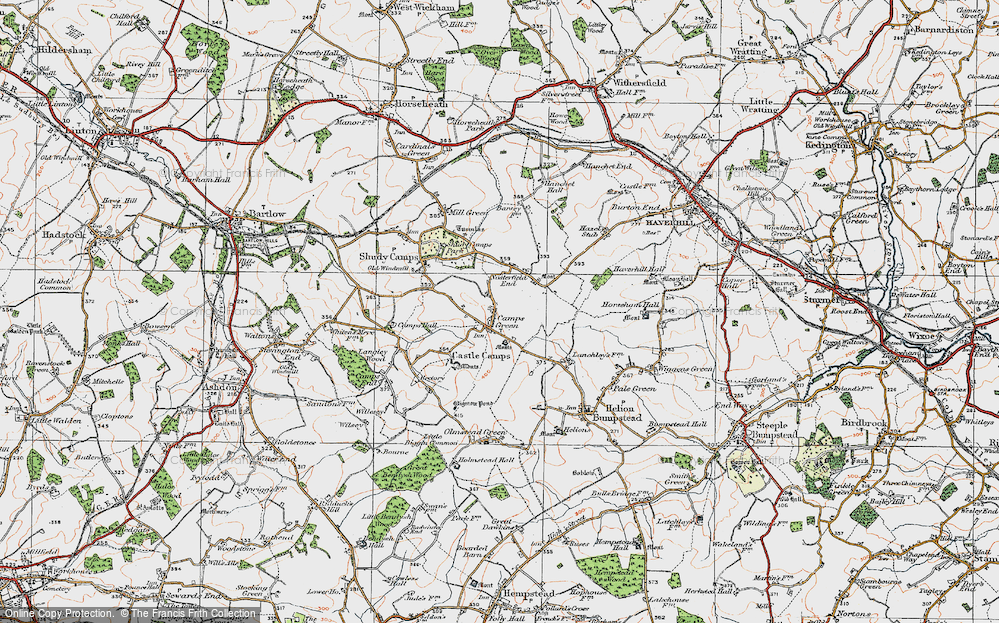 Old Map of Castle Camps, 1920 in 1920