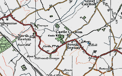 Old map of Castle Carlton in 1923