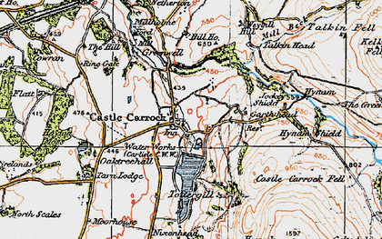 Old map of Castle Carrock in 1925
