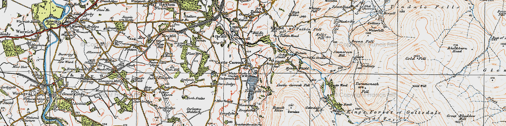 Old map of Castle Carrock in 1925