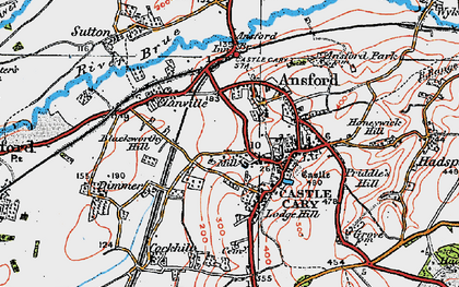 Old map of Castle Cary in 1919