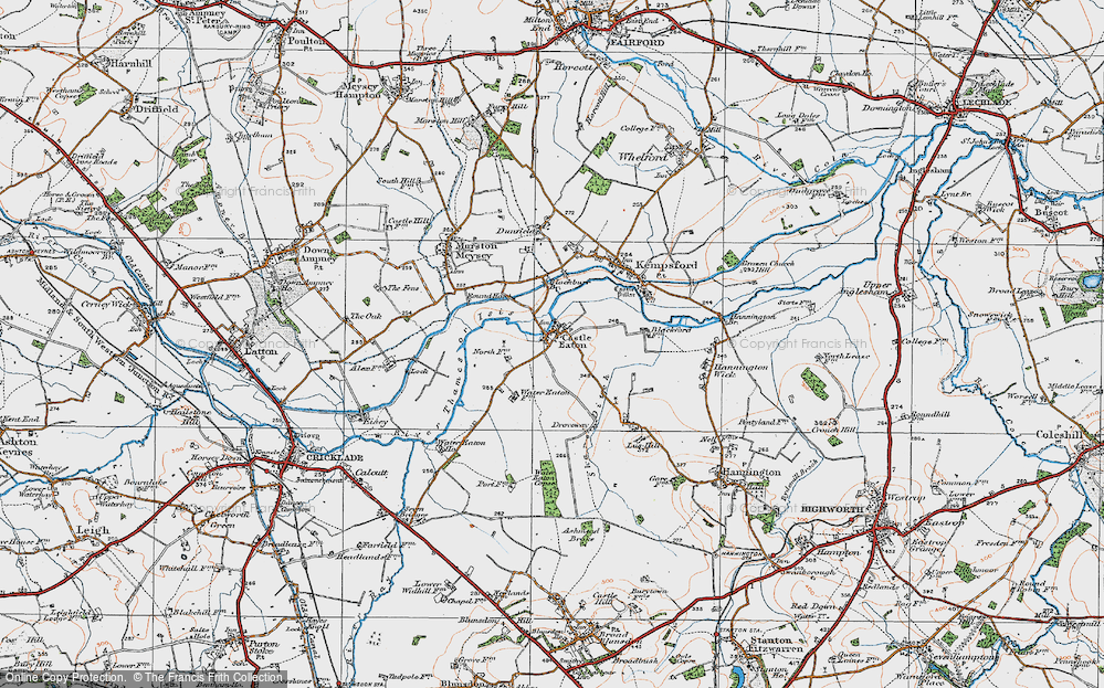 Old Map of Historic Map covering Droveway in 1919
