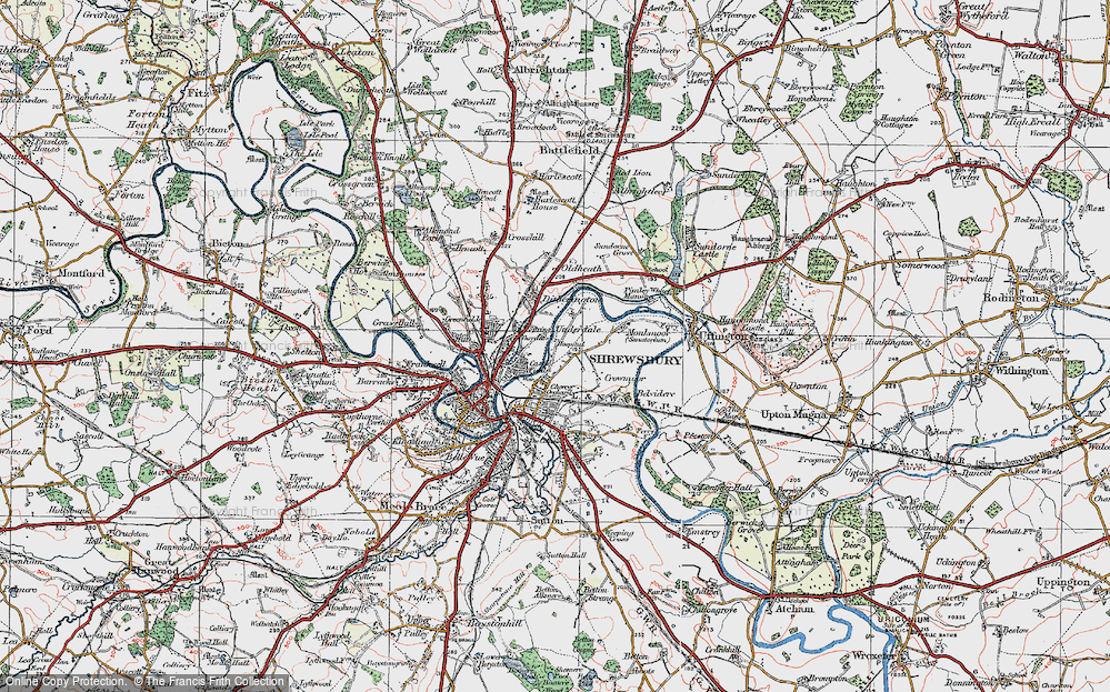 Old Map of Castle Fields, 1921 in 1921