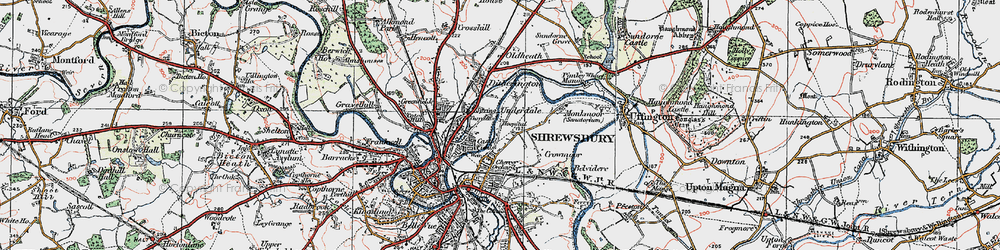 Old map of Castle Fields in 1921