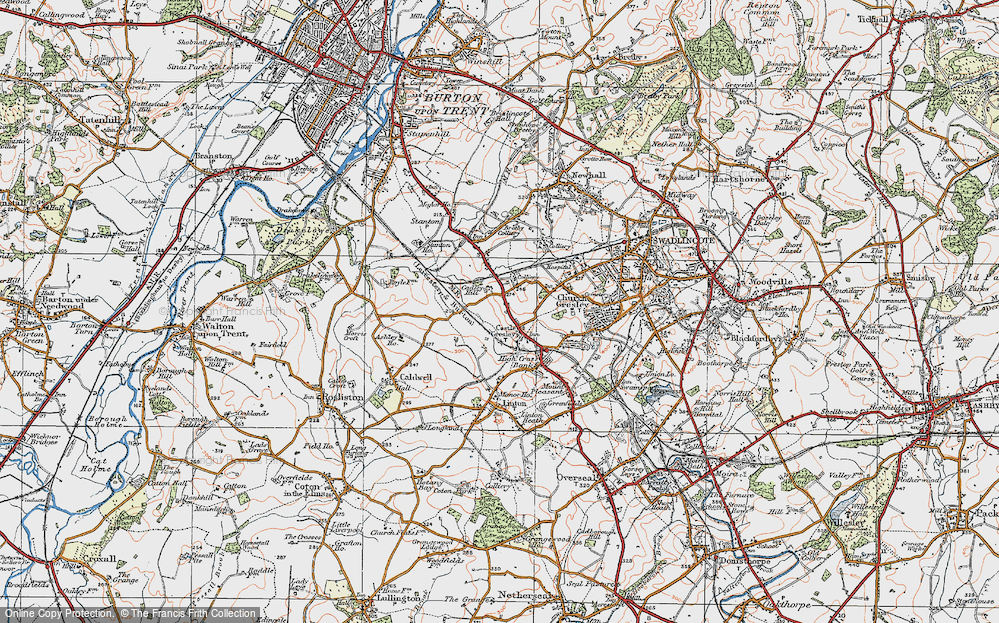 Old Map of Castle Gresley, 1921 in 1921