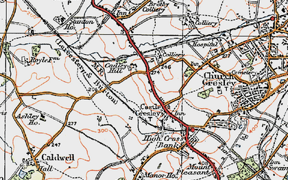 Old map of Castle Gresley in 1921