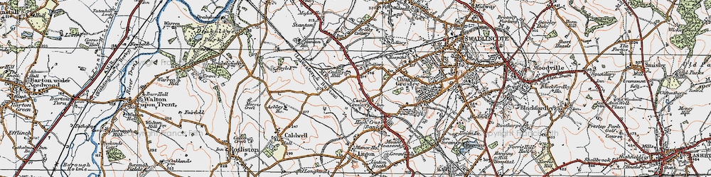 Old map of Castle Gresley in 1921