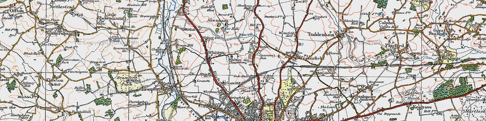 Old map of Castle Hill in 1921