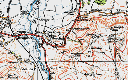 Old map of Beeding Hill in 1920