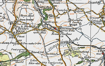 Old map of Castle-upon-Alun in 1922