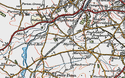 Old map of Castlecroft in 1921