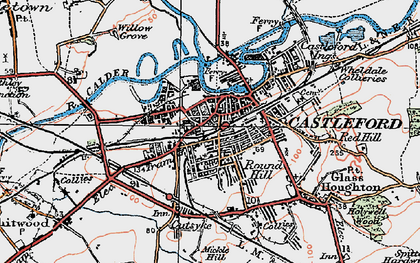 Old map of Castleford in 1925
