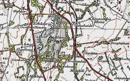 Old map of Burnswark Hill in 1925