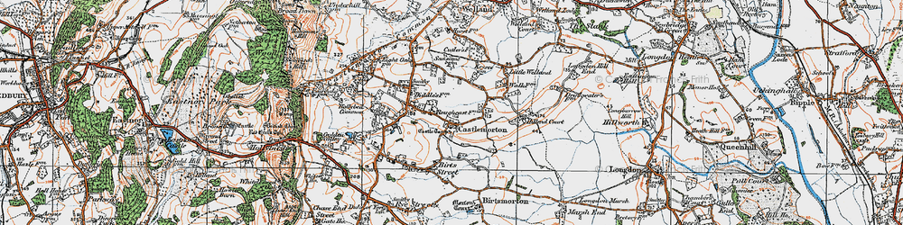 Old map of Castlemorton in 1920