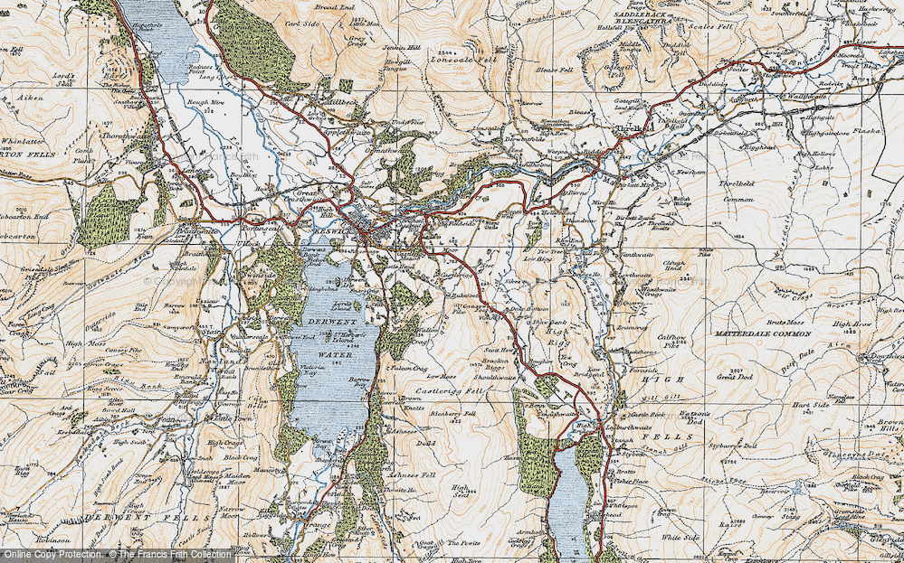 Old Map of Historic Map covering Brockle Beck in 1925