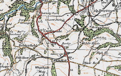 Old map of Whickham Grange in 1925