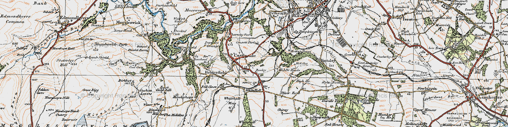 Old map of Castleside in 1925