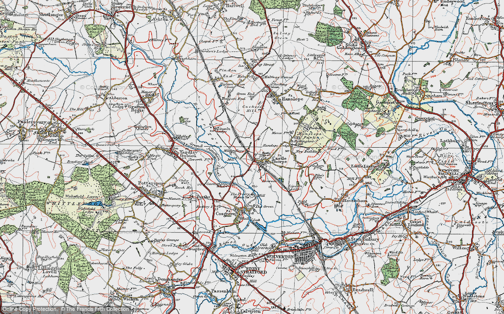Old Map of Castlethorpe, 1919 in 1919