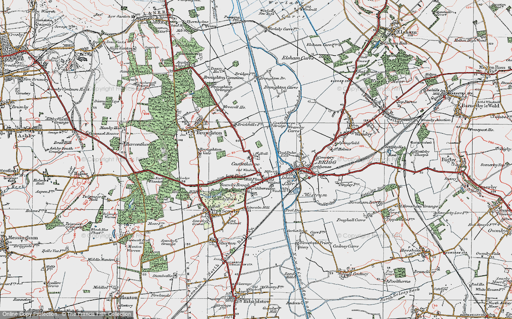 Old Map of Castlethorpe, 1923 in 1923