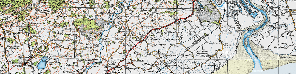 Old map of Castleton in 1919