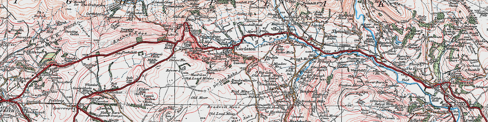 Old map of Limestone Way in 1923