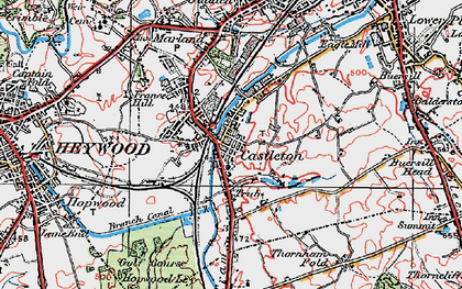 Old map of Castleton in 1924