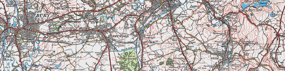 Old map of Castleton in 1924