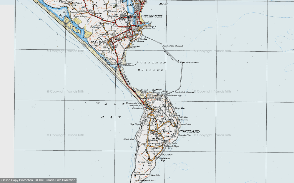 Old Map of Historic Map covering Balaclava Bay in 1919
