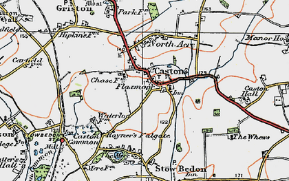 Old map of Caston in 1921