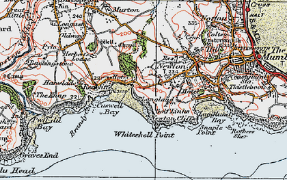 Old map of Caswell Bay in 1923
