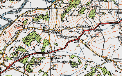 Old map of Cat's Ash in 1919