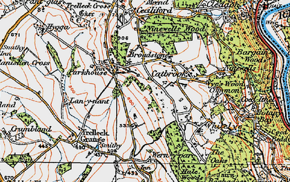 Old map of Catbrook in 1919