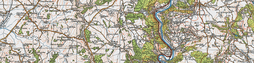 Old map of Catbrook in 1919