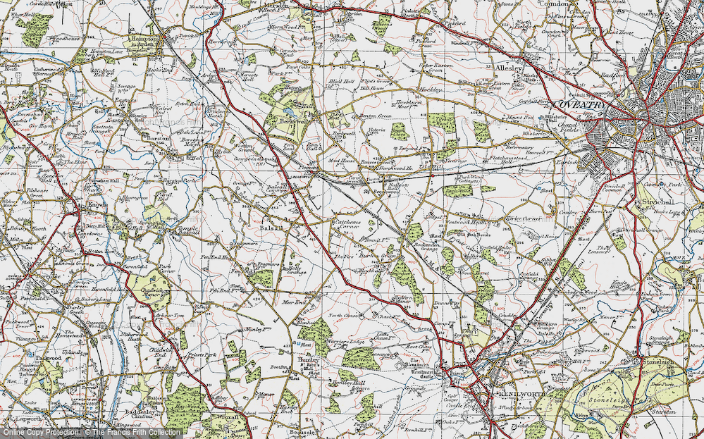 Old Map of Catchems Corner, 1921 in 1921