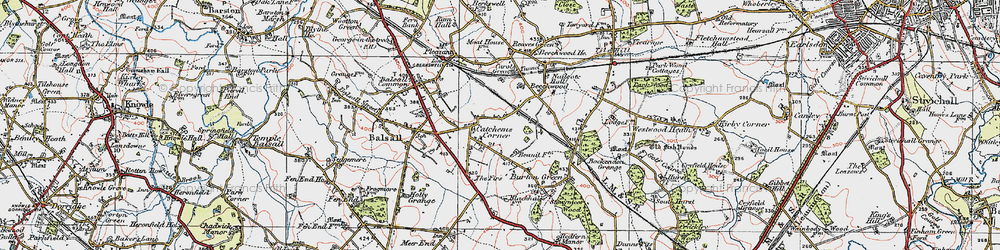 Old map of Catchems Corner in 1921