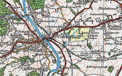 Old map of Catchems End in 1921