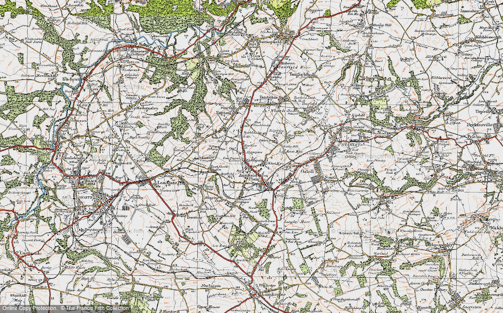 Old Map of Catchgate, 1925 in 1925
