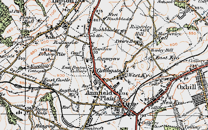 Old map of Catchgate in 1925