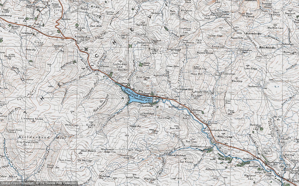 Old Map of Catcleugh, 1926 in 1926