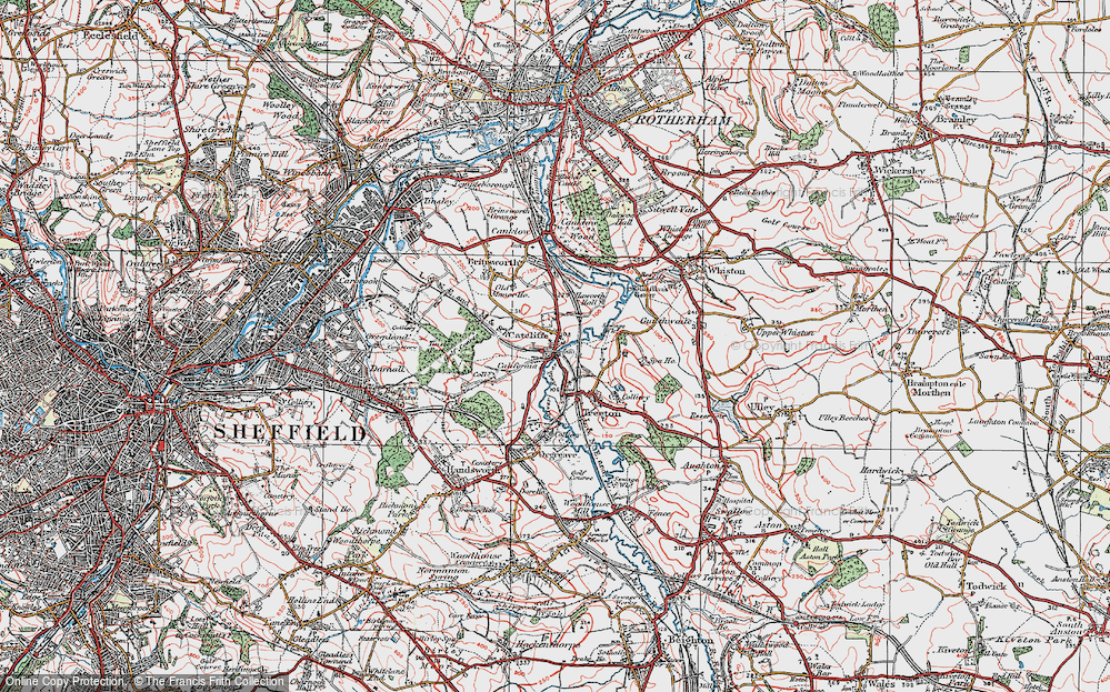 Old Map of Catcliffe, 1923 in 1923
