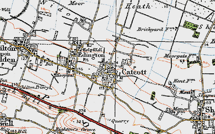Old map of Catcott in 1919