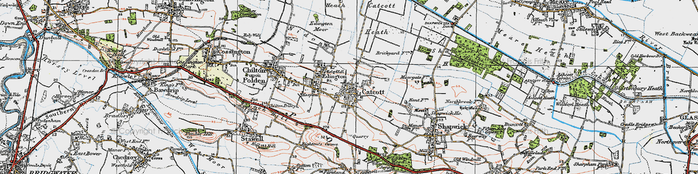 Old map of Catcott in 1919