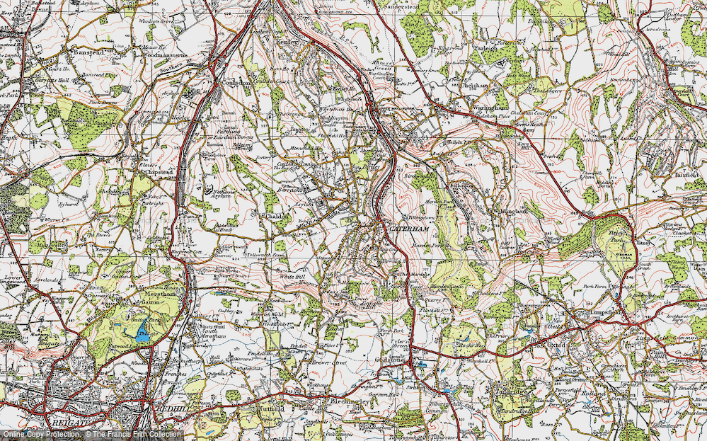 Old Map of Caterham, 1920 in 1920