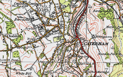 Old map of Caterham in 1920