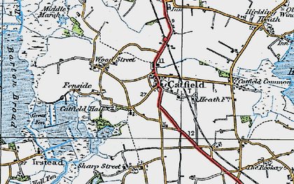 Old map of Catfield in 1922